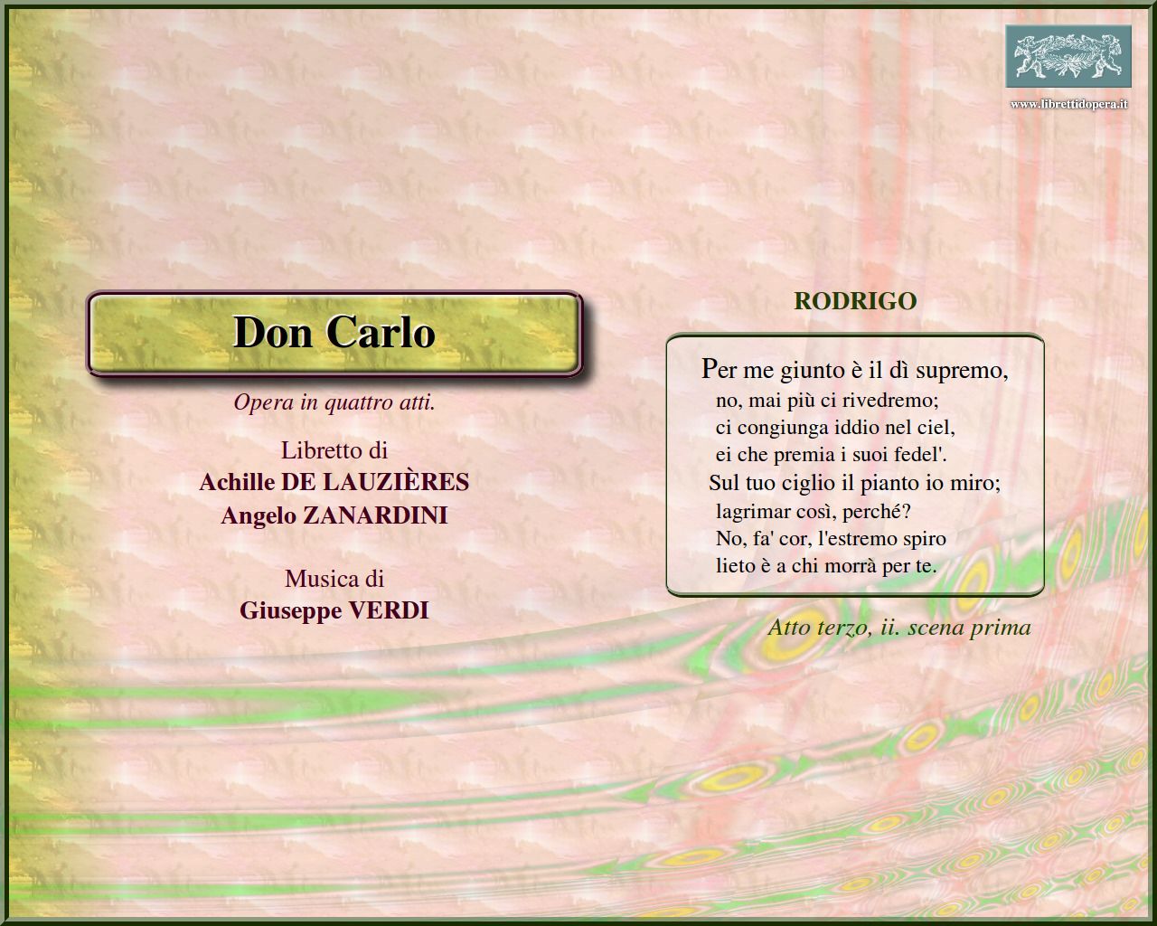 Per me giunto è il dì supremo Per me giunto è il dì supremo