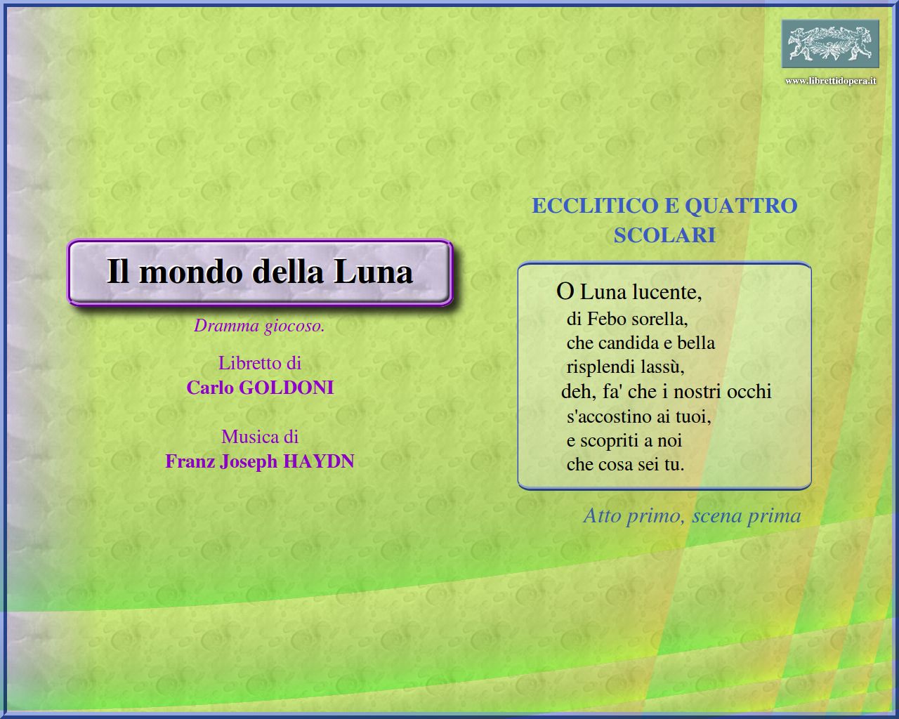 O Luna lucente O Luna lucente