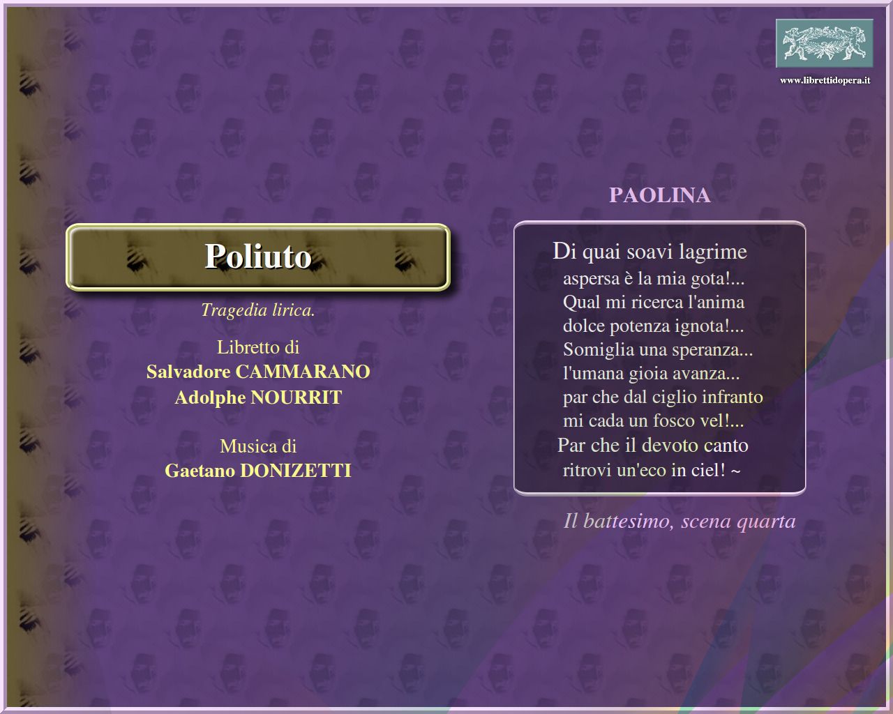 Di quai soavi lagrime Di quai soavi lagrime