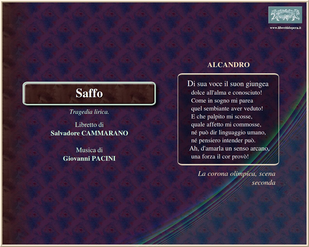 Di sua voce il suon giungea Di sua voce il suon giungea