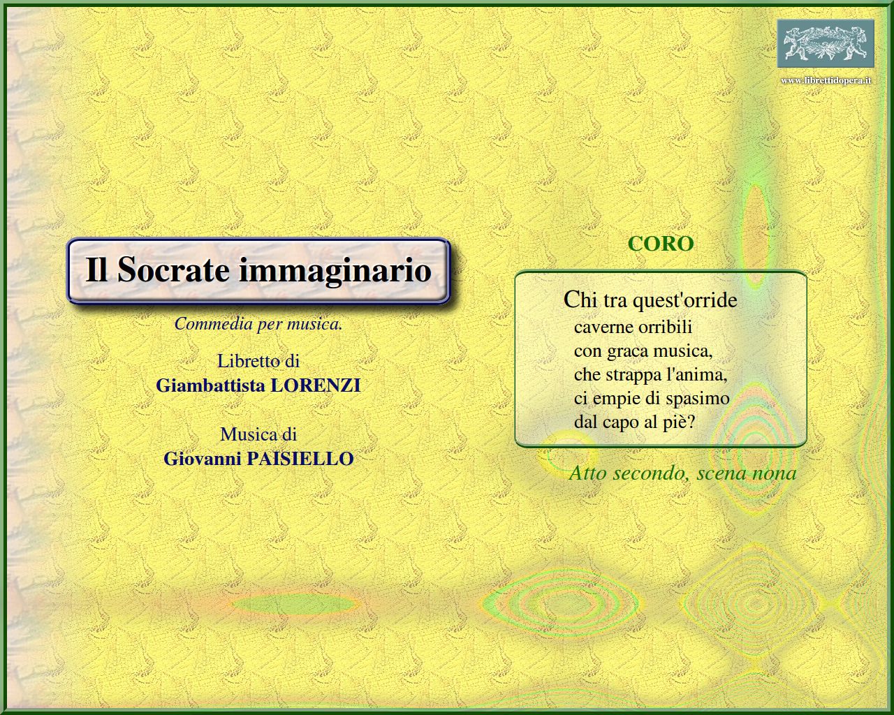 Chi tra quest'orride Chi tra quest'orride