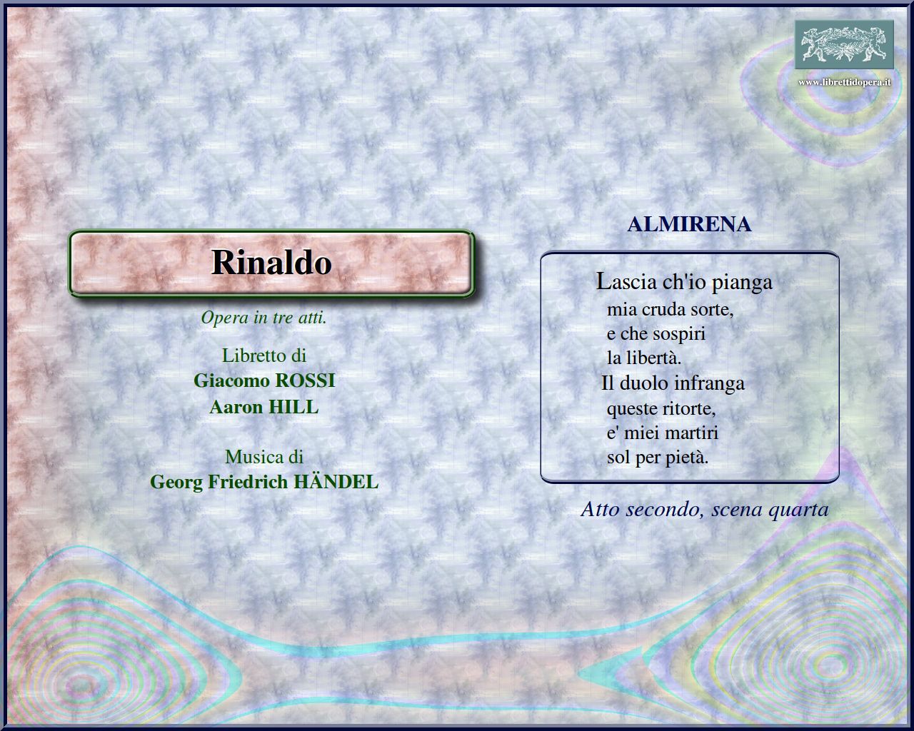 Lascia ch'io pianga Lascia ch'io pianga