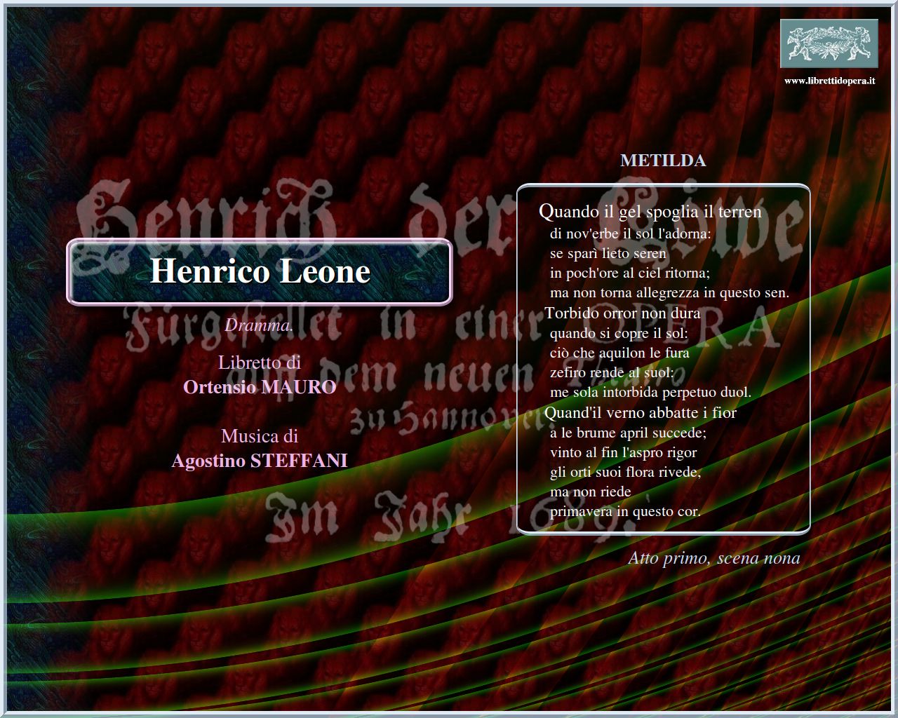 Quando il gel spoglia il terren Quando il gel spoglia il terren