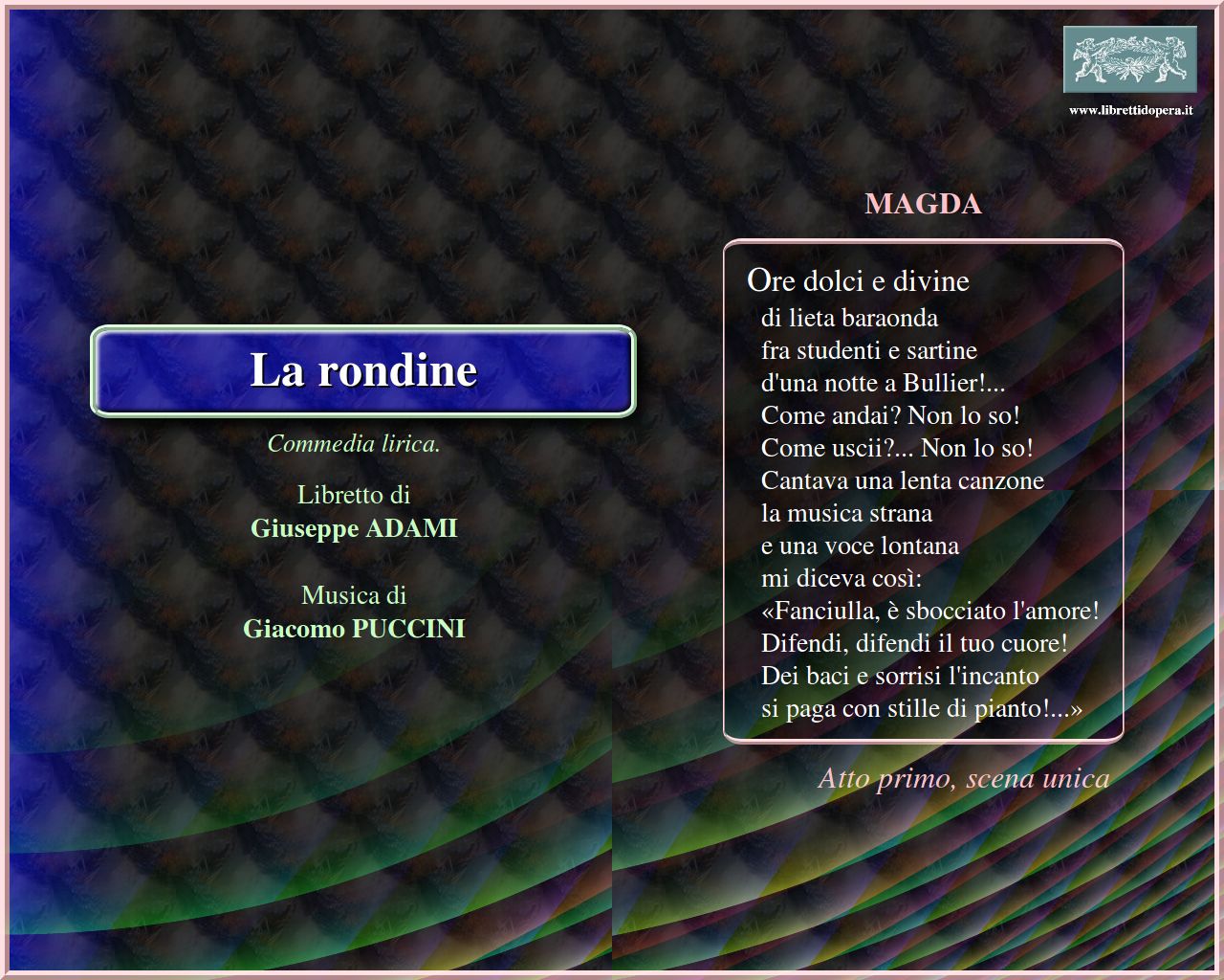 Ore dolci e divine Ore dolci e divine