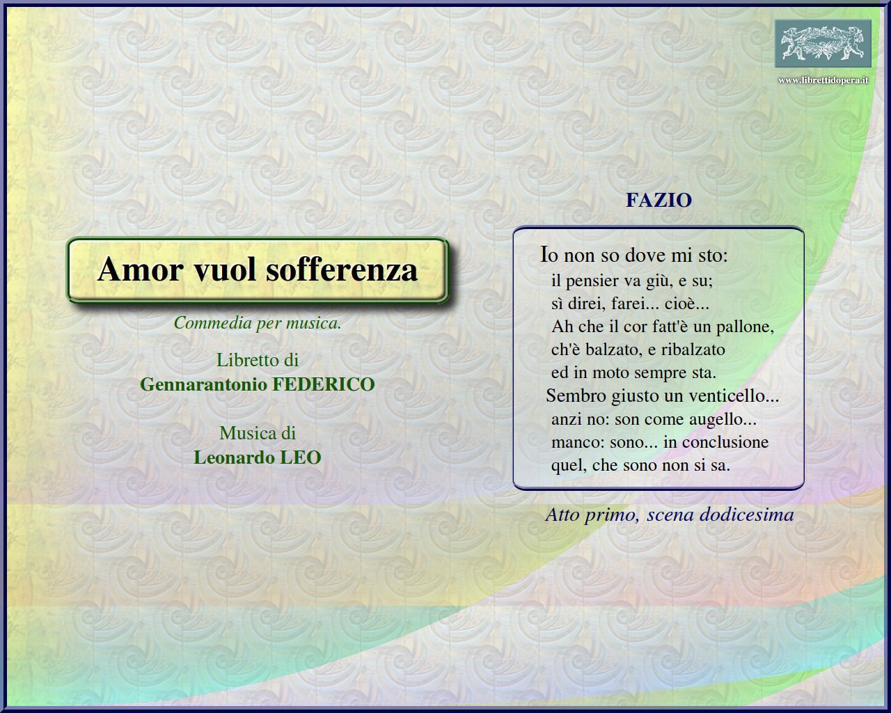 Io non so dove mi sto Io non so dove mi sto