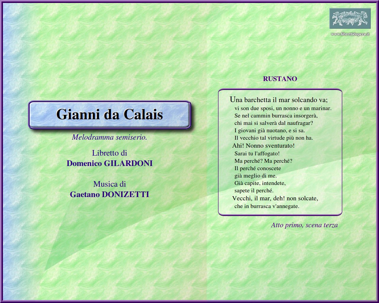 Una barchetta il mar solcando va Una barchetta il mar solcando va