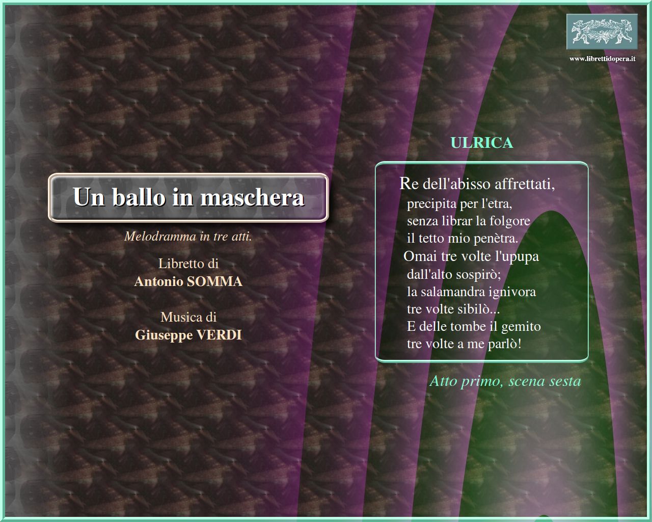 Re dell'abisso affrettati Re dell'abisso affrettati