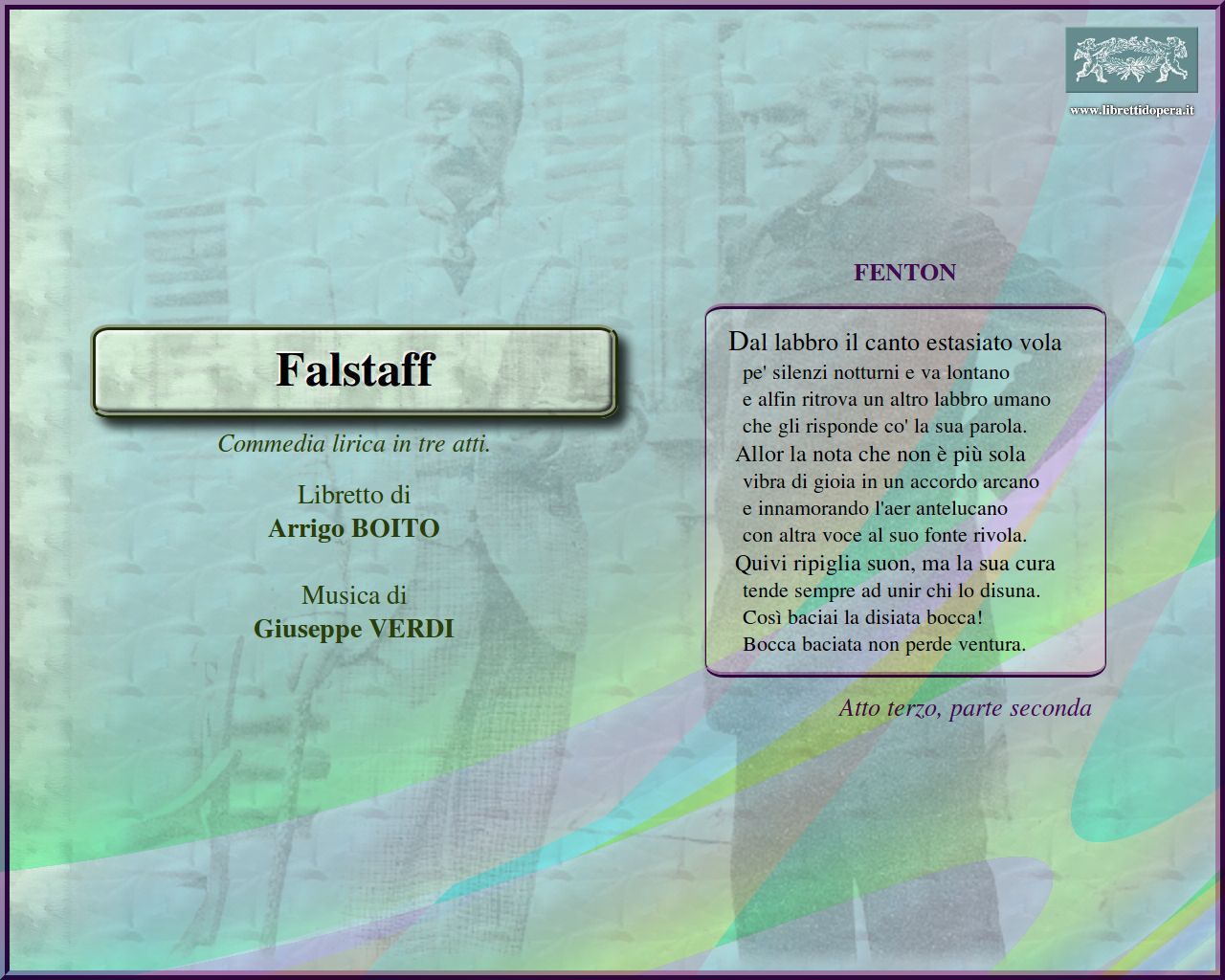 Dal labbro il canto estasiato vola Dal labbro il canto estasiato vola