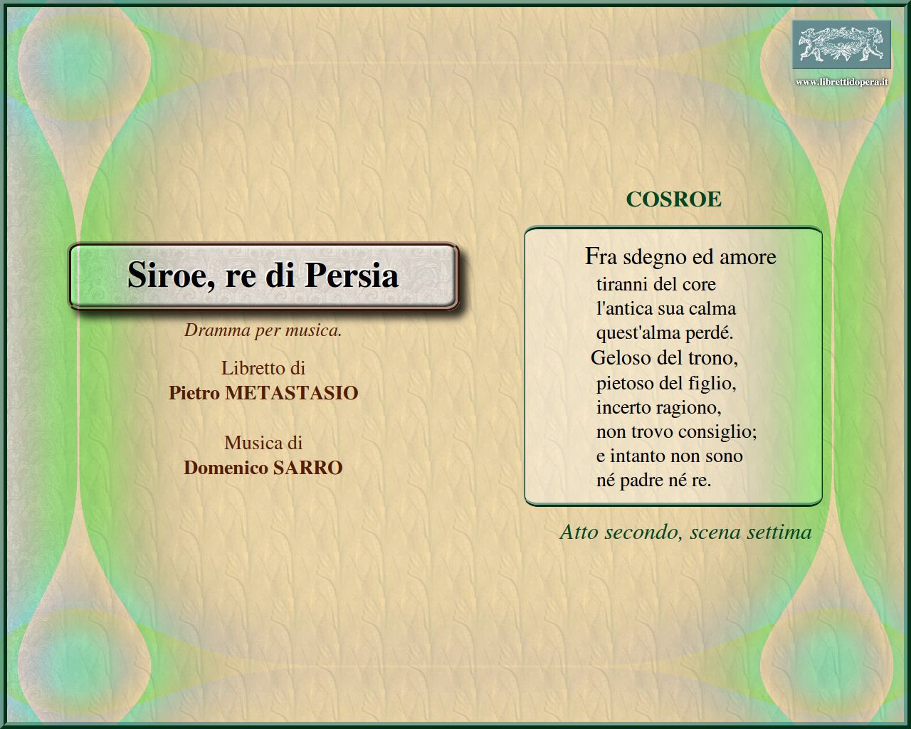 Fra sdegno ed amore Fra sdegno ed amore