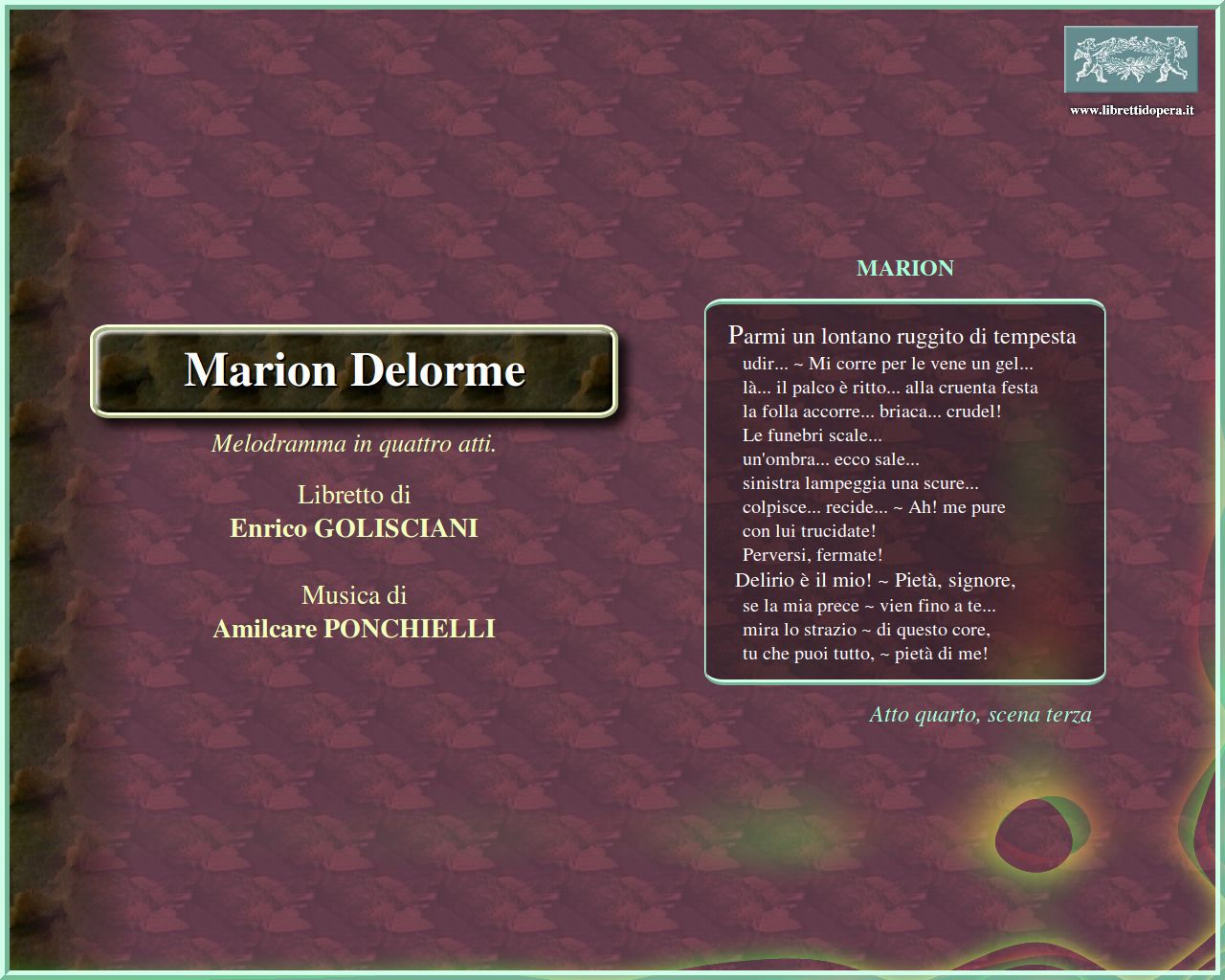 Parmi un lontano ruggito di tempesta Parmi un lontano ruggito di tempesta