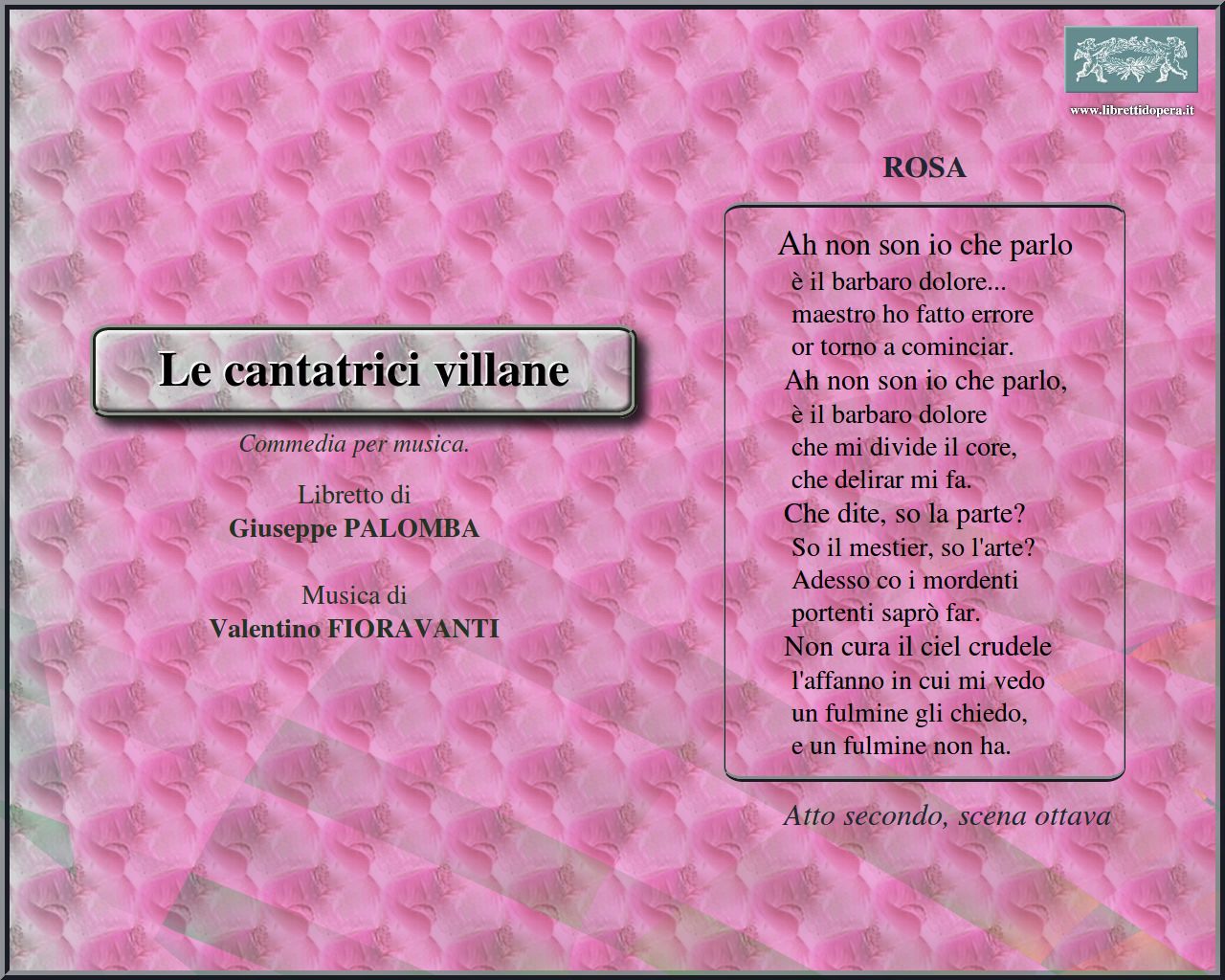 Ah non son io che parlo Ah non son io che parlo