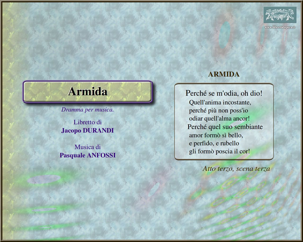 Perché se m'odia, oh dio! Perché se m'odia, oh dio!