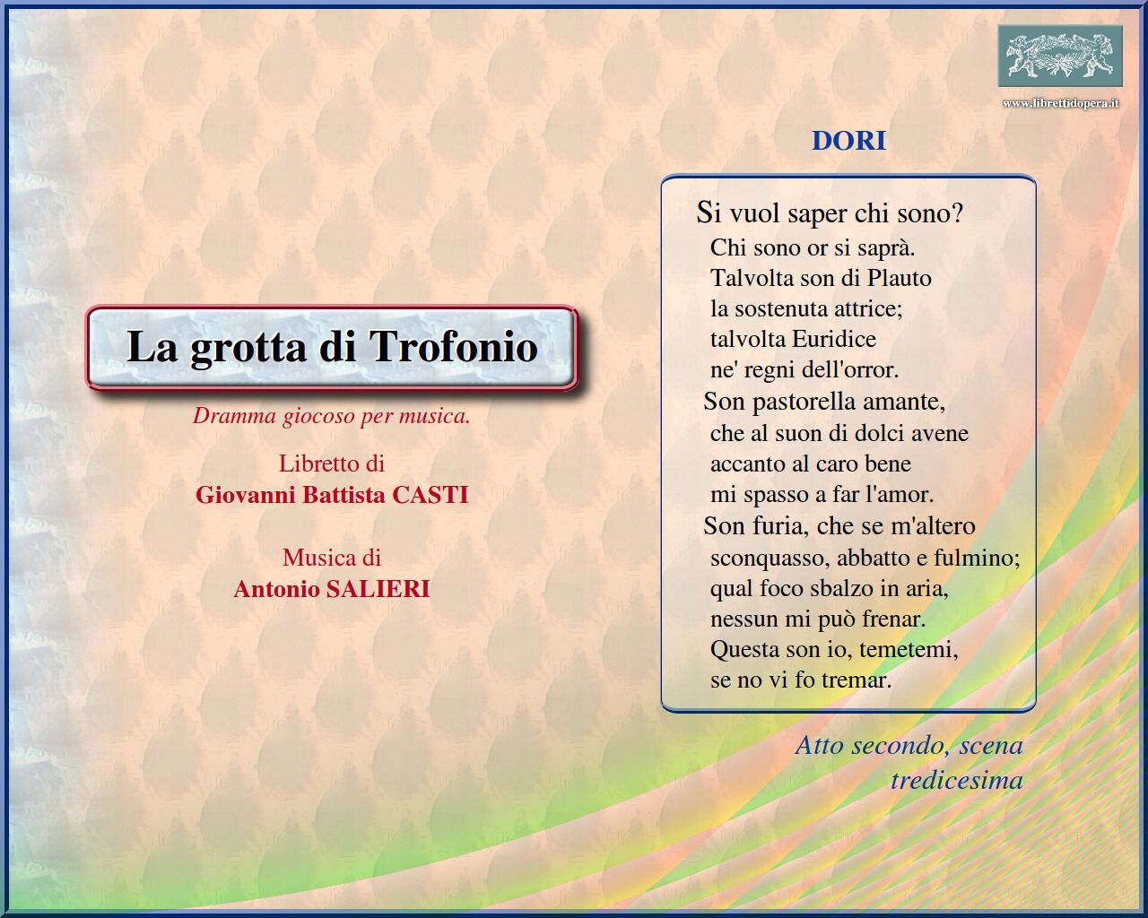 Si vuol saper chi sono? Si vuol saper chi sono?