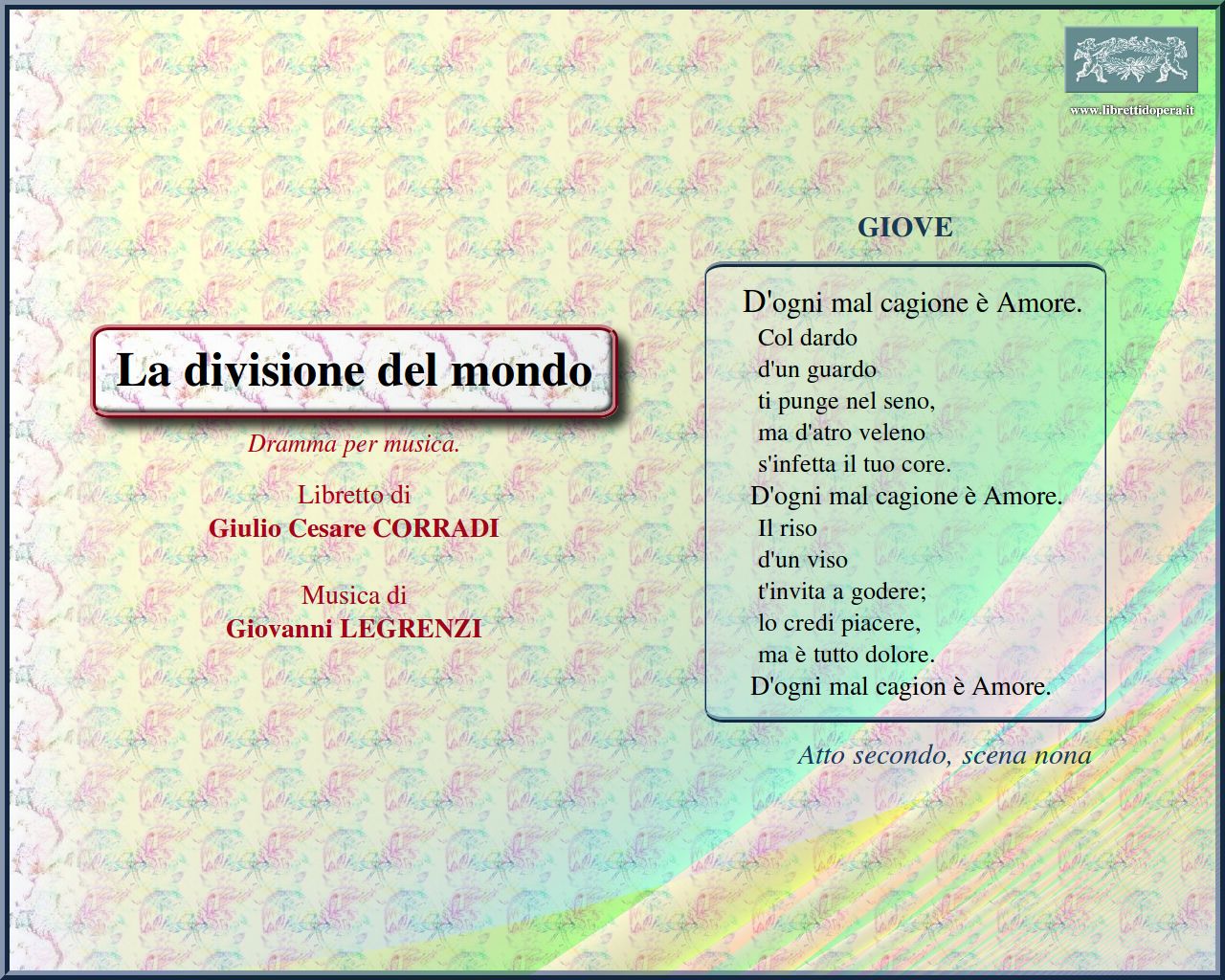 D'ogni mal cagione è Amore D'ogni mal cagione è Amore