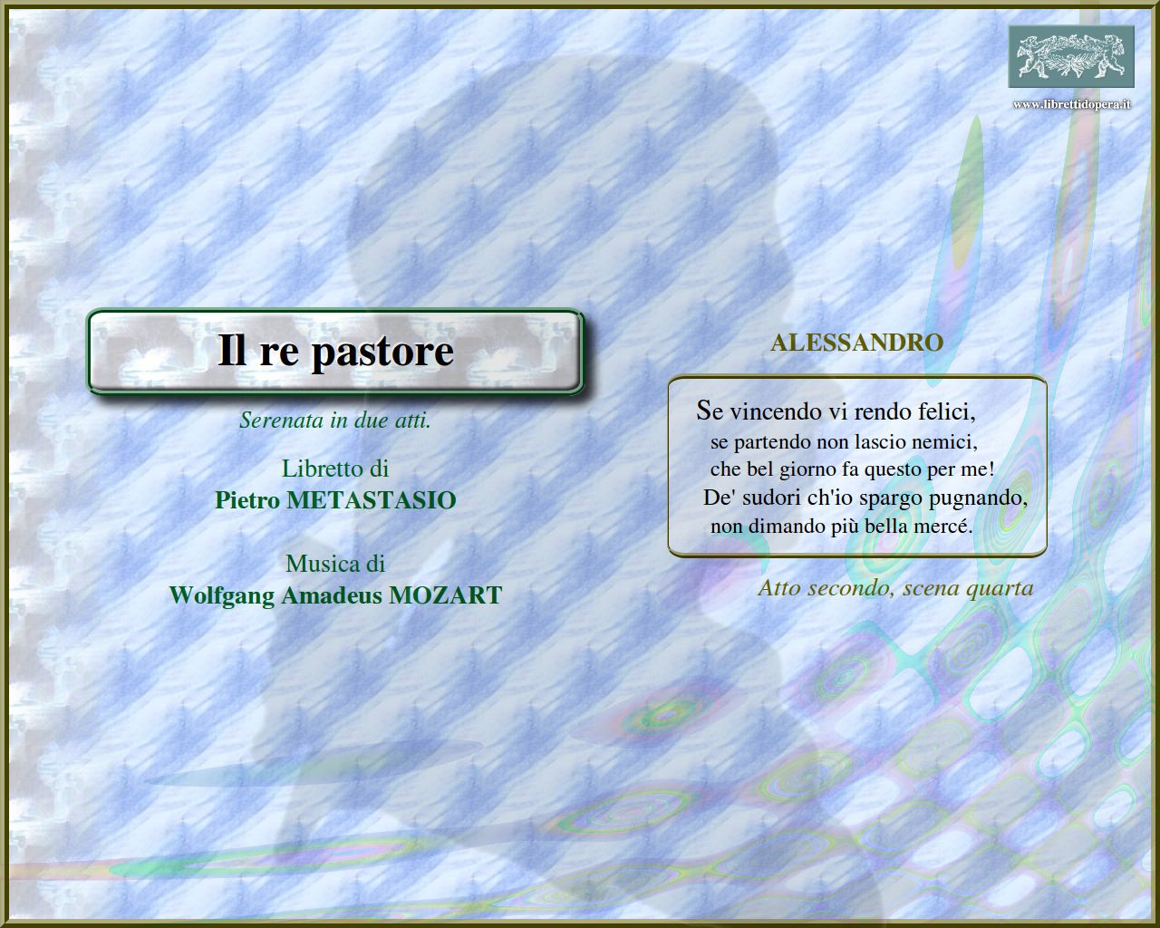 Se vincendo vi rendo felici Se vincendo vi rendo felici