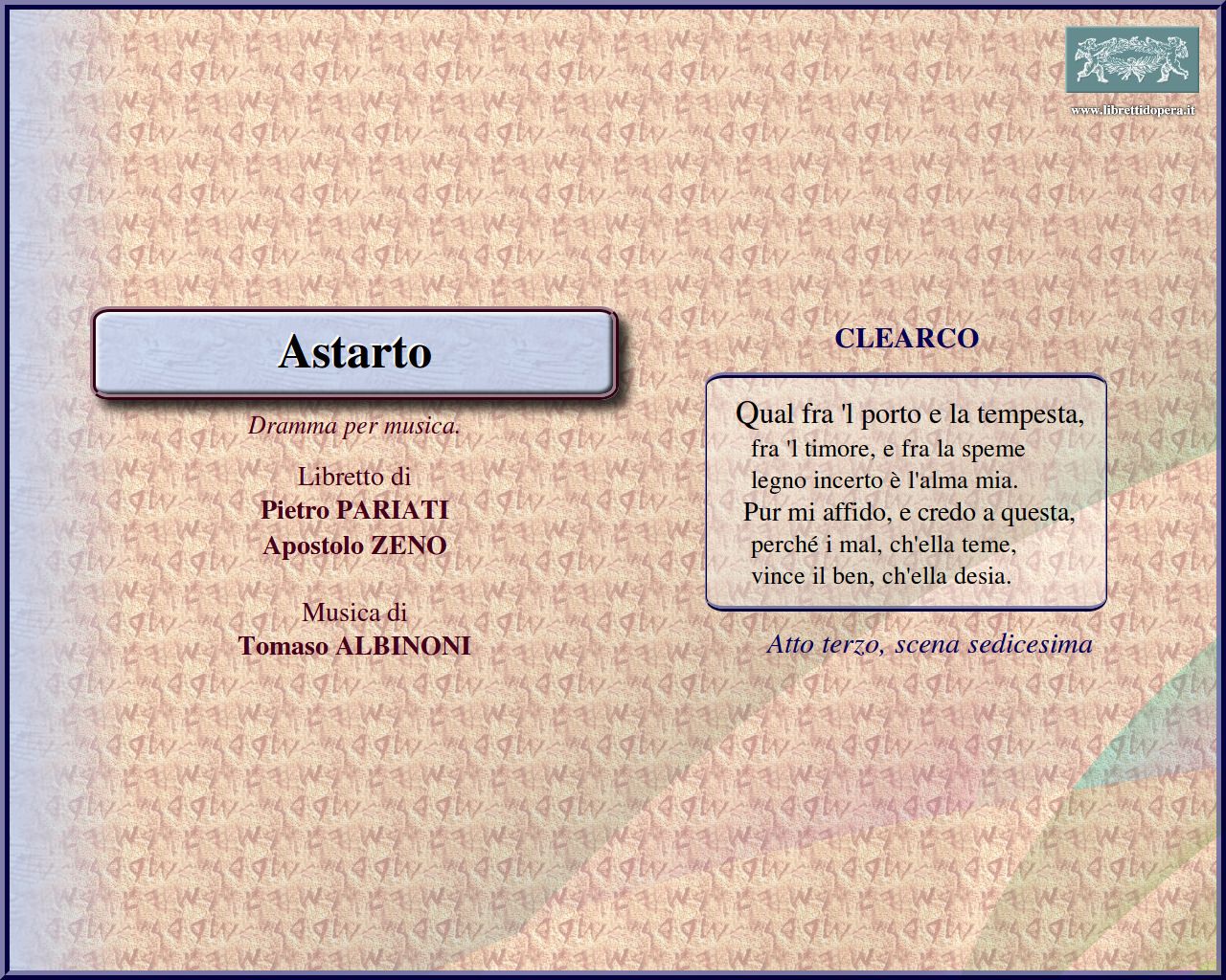 Qual fra 'l porto e la tempesta Qual fra 'l porto e la tempesta