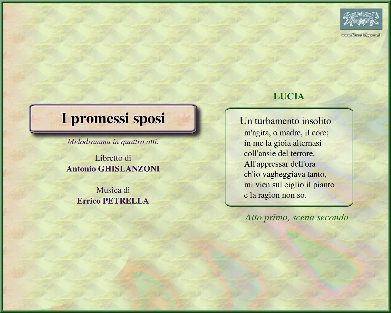 Un turbamento insolito Un turbamento insolito