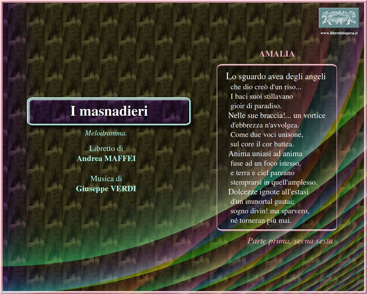 Lo sguardo avea degli angeli Lo sguardo avea degli angeli