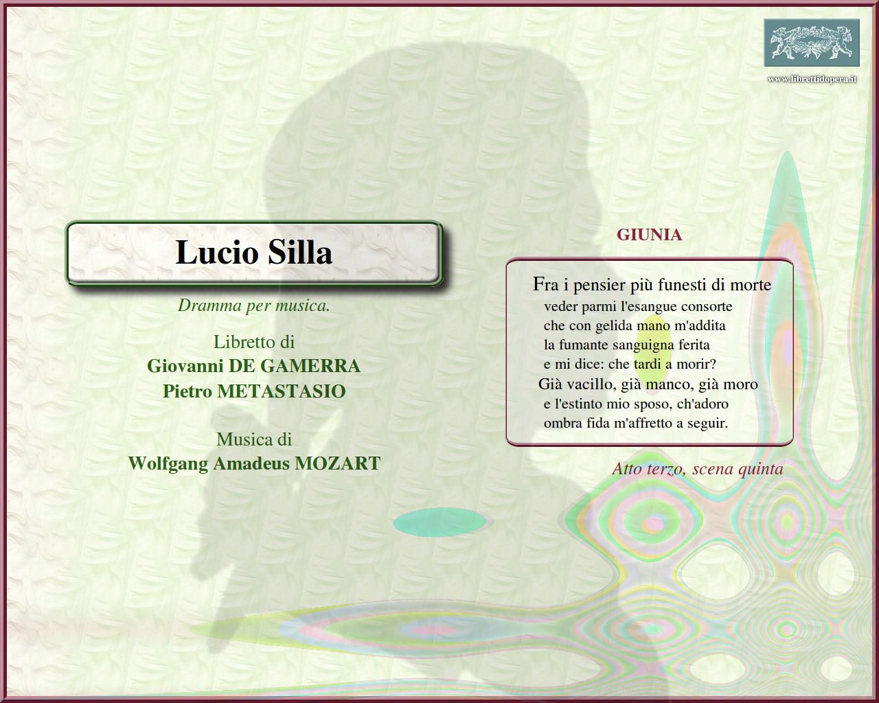 Fra i pensier più funesti di morte Fra i pensier più funesti di morte