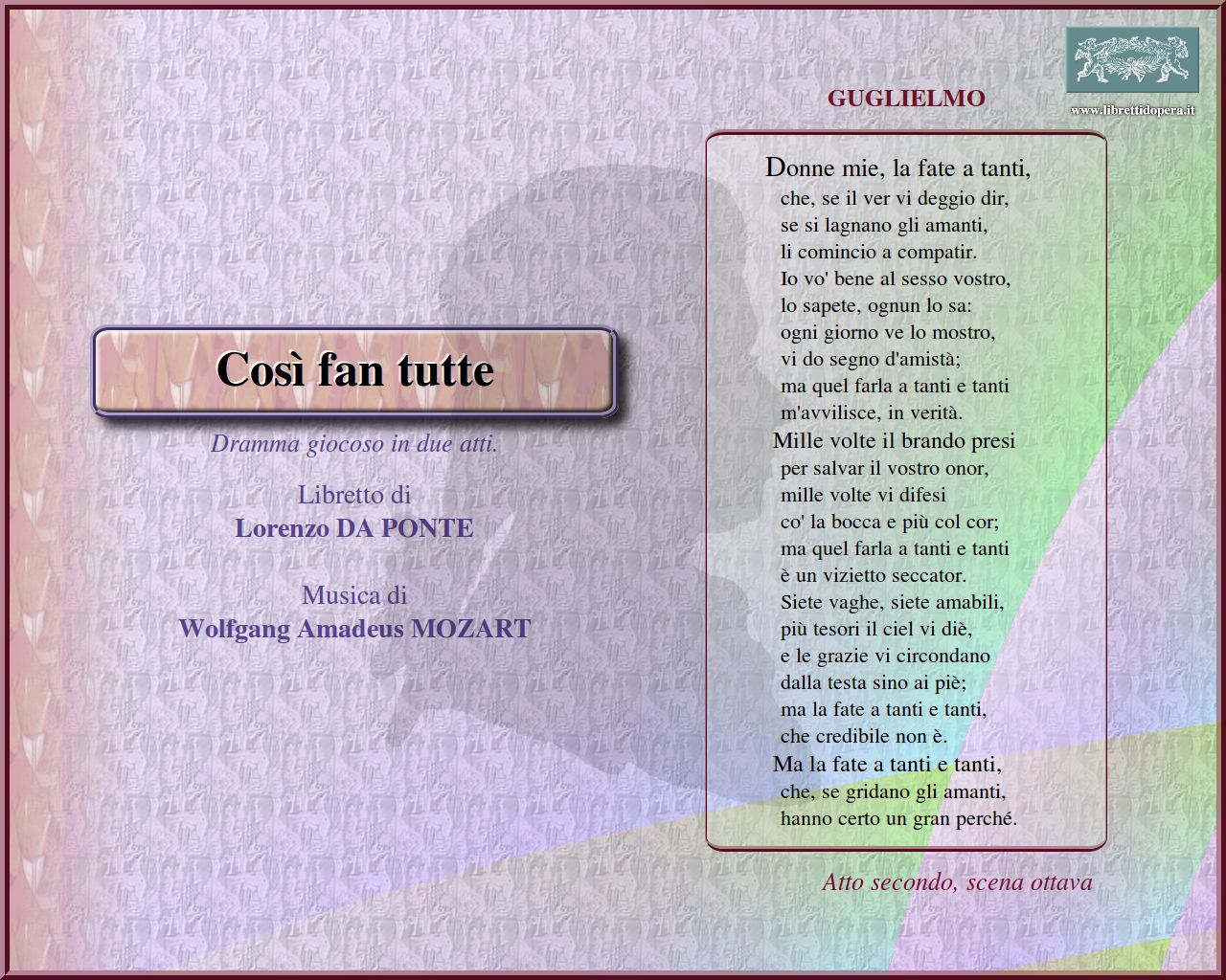 Donne mie, la fate a tanti Donne mie, la fate a tanti