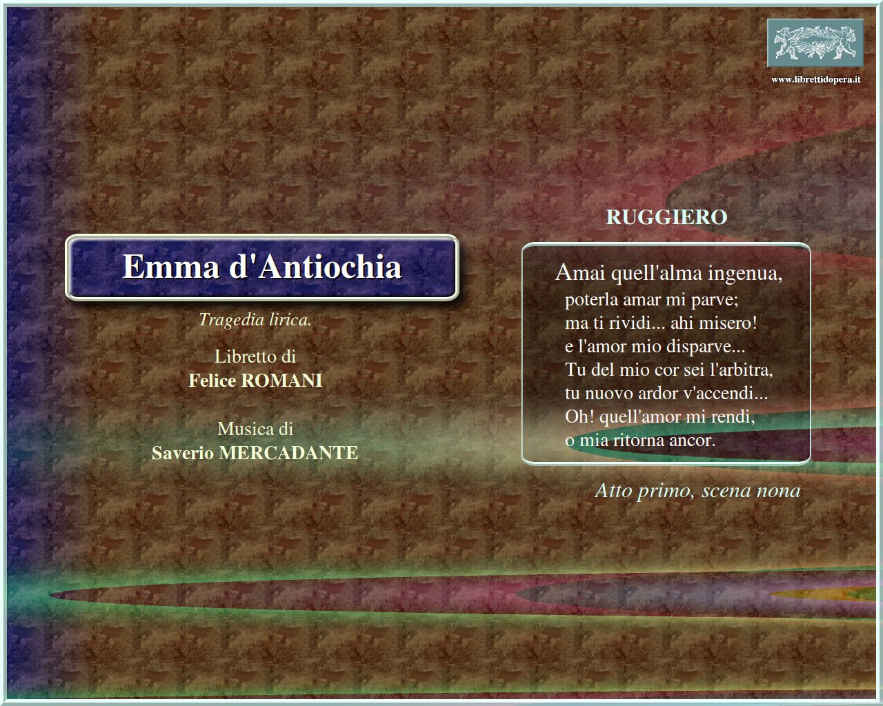 Amai quell'alma ingenua Amai quell'alma ingenua