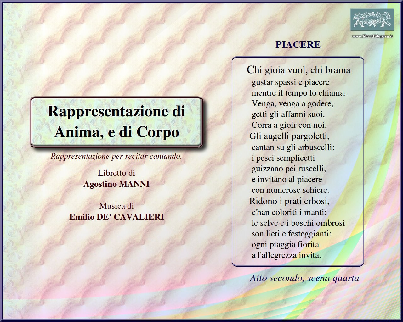 Chi gioia vuol, chi brama Chi gioia vuol, chi brama