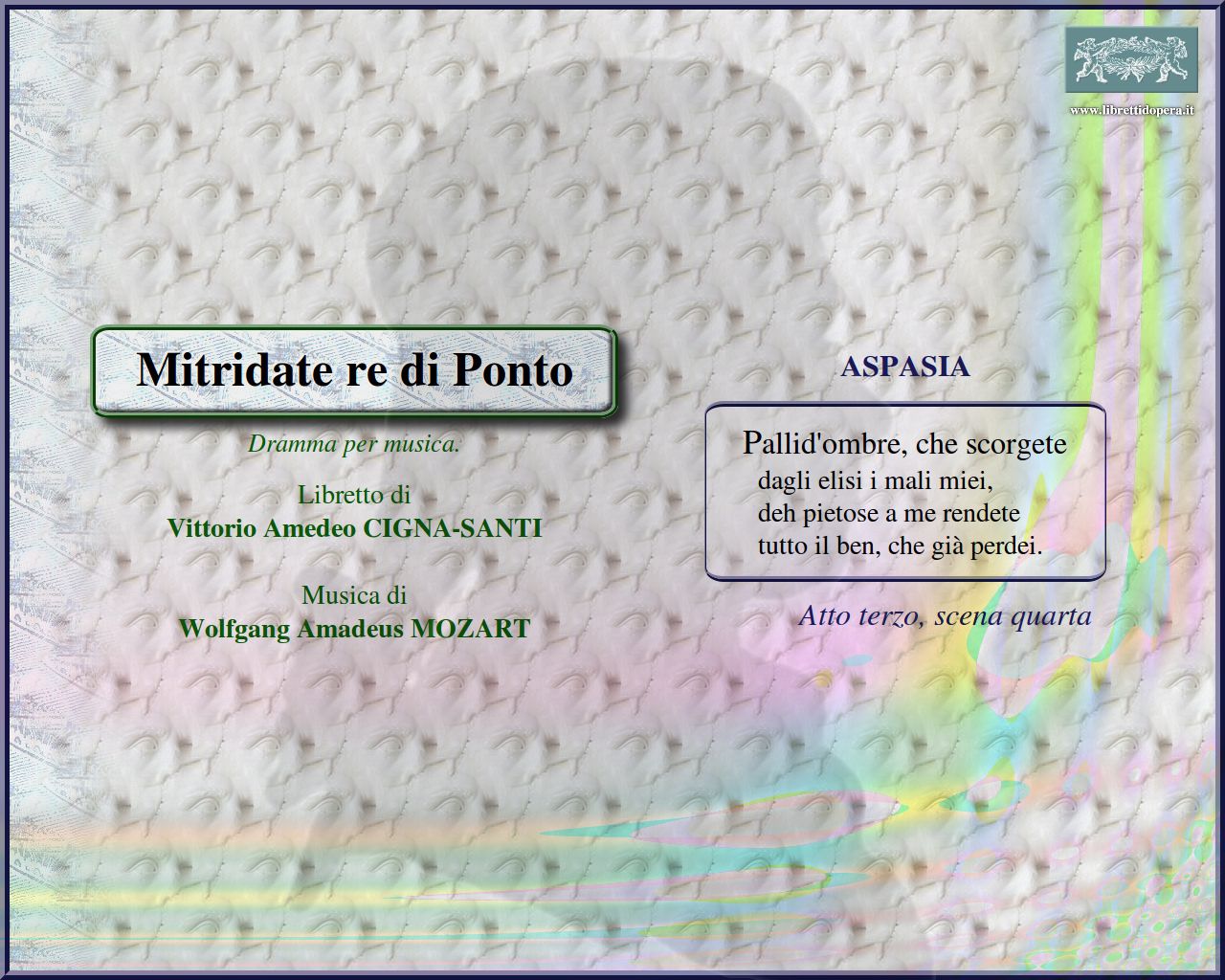 Pallid'ombre, che scorgete Pallid'ombre, che scorgete