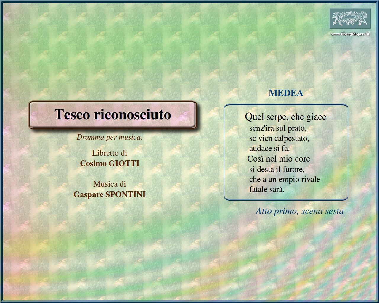 Quel serpe, che giace Quel serpe, che giace