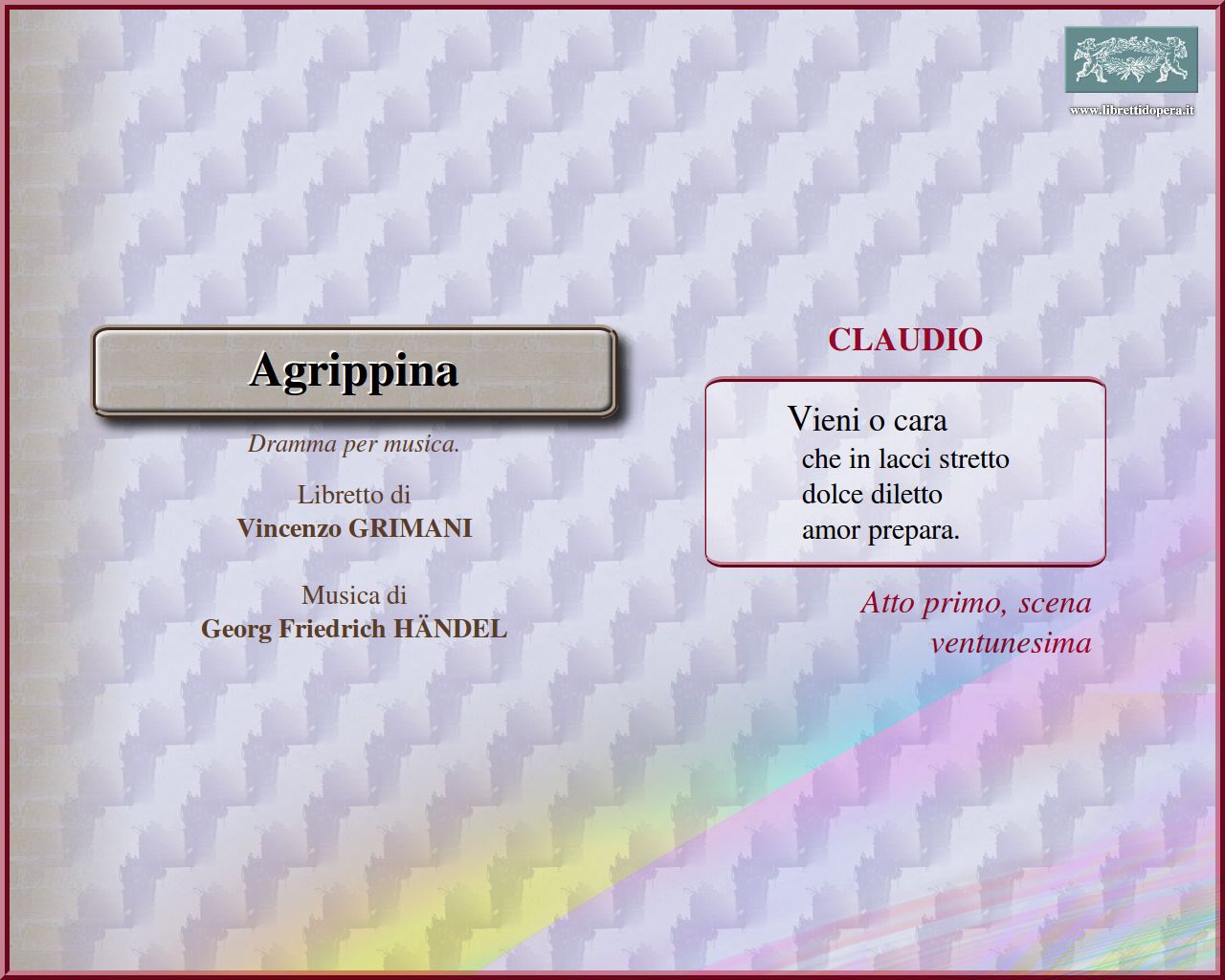 Vieni o cara Vieni o cara